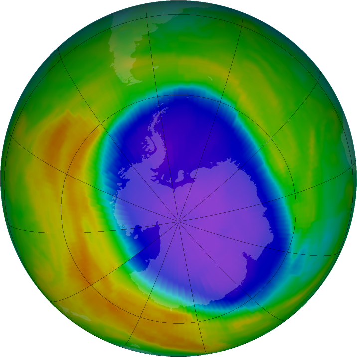 Antarctic ozone map for 10 October 1996